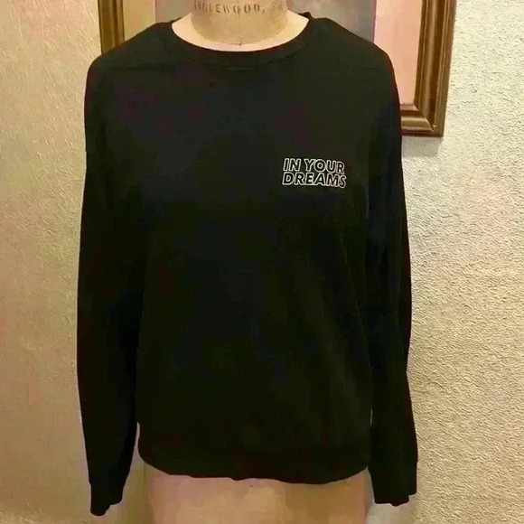 H&M Divided In Your Dreams Long Sleeve Pullover Top Black Size L - Picture 1 of 8